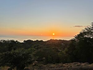 Sunset from the Lot 06 estate parcel over the Costa Ballena coast