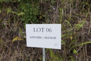 Lot 06 marker sign at Farmstead Collection, a 6,059 m2 estate homesite