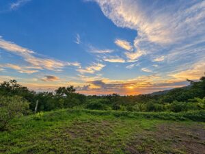 Evening sky from Lot 08, a 0.90-acre premier vista homesite, Costa Ballena