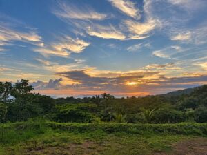 Sunset clouds over the ocean from Lot 08, Farmstead Collection, Costa Rica