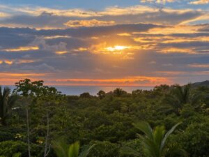 Last light over the Pacific from Lot 08 at Farmstead Collection near Dominical